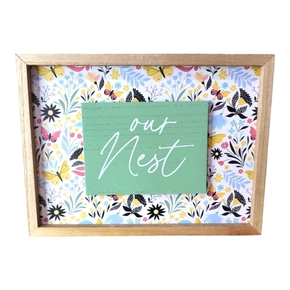Rustic Butterfly "Our Nest" 9×12" Wall Decor Gallery Sign - Picture 2 of 3